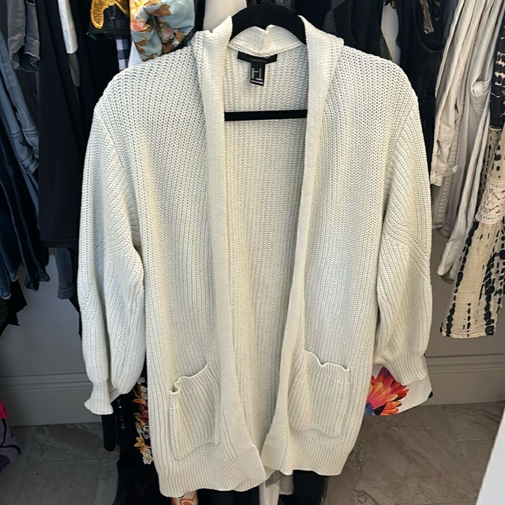 Forever 21 cream cable knit cardigan NEW